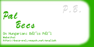 pal becs business card